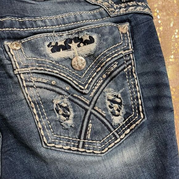 Miss Me Rhinestone Western Curvy Skinny Jeans, Size 12/30 - Picture 3 of 9